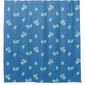 Trendy eucalyptus lekt op Frans blauw Douchegordijn (Voorkant)