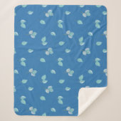 Trendy eucalyptus lekt op Frans blauw Sherpa Deken (Voorkant)