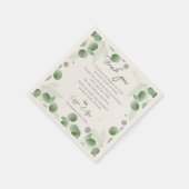 Trendy Eucalyptus verlaat bruiloft Bedankt Bericht Servet (Hoek)