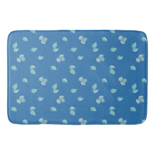 Trendy Eucalyptusbladeren Op Frans Blauw Badmat