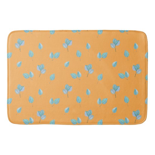 Trendy Eucalyptusbladeren op Marigold Badmat (Voorkant)