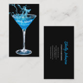 Trendy Evenementen Bartender Exotic Blue Splash Visitekaartje (Voorkant / Achterkant)