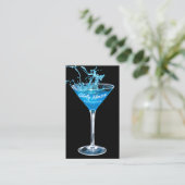 Trendy Evenementen Bartender Exotic Blue Splash Visitekaartje (Staand voorkant)