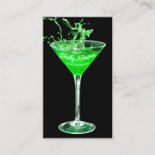 Trendy Evenementen Bartender Neon Green Splash Visitekaartje (Voorkant)