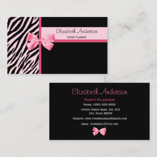 Trendy Evenementenplanner Roze en Zwarte Zebra Met Visitekaartje
