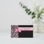 Trendy Event Planner Roze en Black Zebra met Bak Visitekaartje (Staand voorkant)