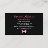 Trendy Event Planner Roze en Black Zebra met Bak Visitekaartje (Achterkant)