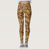 Trendy Exotic Cheetah Fur Pattern Animal Print Leggings (Voorkant)