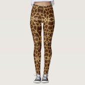 Trendy Exotic Giraffe Fur Pattern Animal Print Leggings (Voorkant)