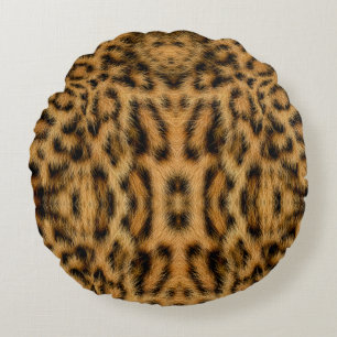 Trendy Exotic Leopard Fur Pattern Animal Print Rond Kussen