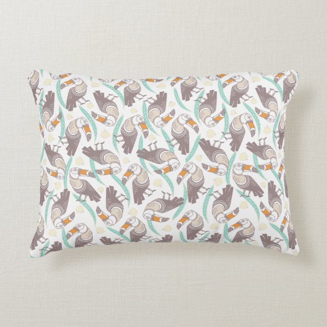 Trendy exotic toucans accent kussen (Voorkant)