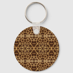 Trendy Exotisch Giraffe Vachtpatroon Dierenprint Sleutelhanger