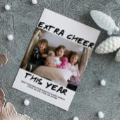 Trendy Extra Cheer dit jaar Fotokaart | Zwart Feestdagenkaart