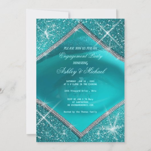 Trendy EyE turquoise groene verfijnde luxe Kaart (Achterkant)