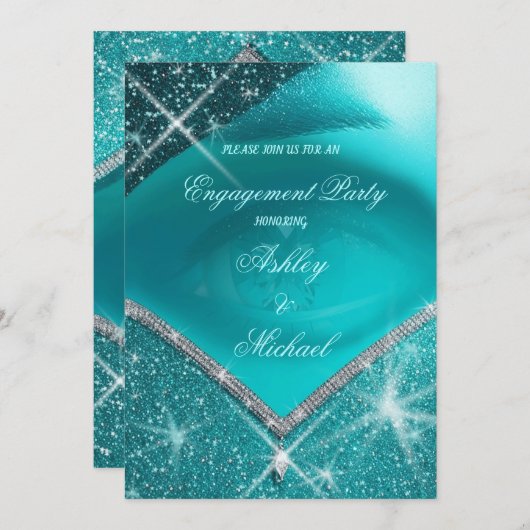 Trendy EyE turquoise groene verfijnde luxe Kaart (Voorkant / Achterkant)