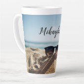 Trendy Eyeglassen op een Beach optische Latte Mok (Linkerhoek)