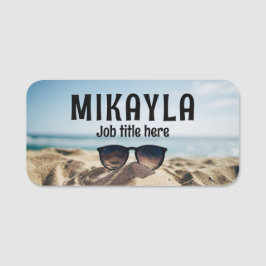 Trendy Eyeglassen op een Beach optische Naamplaatje