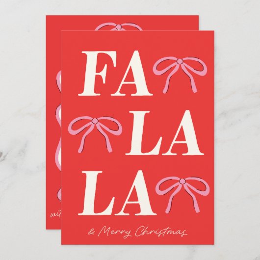 Trendy Fa La La  Feestdagenkaart (Voorkant / Achterkant)
