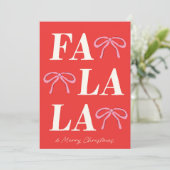 Trendy Fa La La  Feestdagenkaart (Staand voorkant)