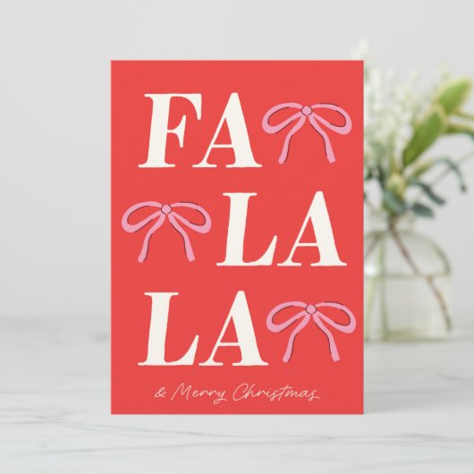 Trendy Fa La La  Feestdagenkaart (Staand voorkant)