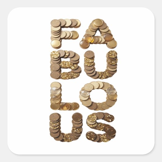 Trendy FABULOUS Decal Kunst Vierkante Sticker (Voorkant)