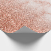 Trendy Fading Ombre Glitter Roos Goud Marmer Cadeaupapier (Hoek)