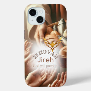 Trendy Faith Jezus Broden Vissen Goud Duif iPhone 15 Case
