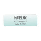 Trendy | Familie | Blauwgroen verloop | Retouradre Etiket (Voorkant)