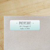 Trendy | Familie | Blauwgroen verloop | Retouradre Etiket