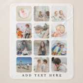 Trendy familie foto collage grid aandenken cadeau sherpa deken (Voorkant)