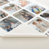 Trendy familie foto collage grid aandenken cadeau sherpa deken (3/4)