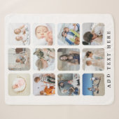 Trendy familie foto collage grid aandenken cadeau sherpa deken (Voorkant (horizontaal))