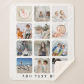 Trendy Familie Foto Collage Grid Keepsake Gift Sherpa Deken (Voorkant)