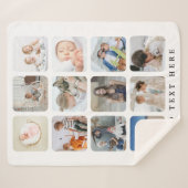 Trendy Familie Foto Collage Grid Keepsake Gift Sherpa Deken (Voorkant (horizontaal))