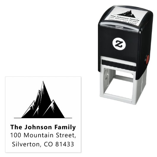 Trendy familienaam Tekst Berg Retouradres Zelfinktende Stempel (In situ)