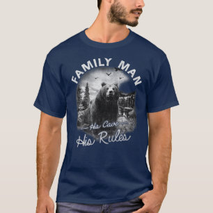 Trendy Family Man Beer Zijn Cave Regels T-shirt