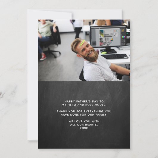 Trendy (Fan-Tache-Tic) Mustache Photo Vaderdag (Achterkant)