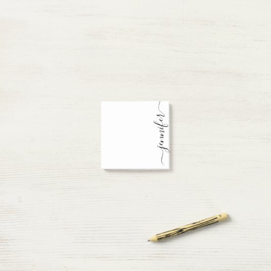 Trendy Fancy Manuscript - Naam, Gepersonaliseerd Z Post-it® Notes (Op bureau)