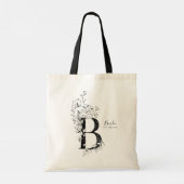 Trendy farmhouse rustic Letter B monogramed Tote Bag (Achterkant)