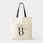 Trendy farmhouse rustic Letter B monogramed Tote Bag (Voorkant)