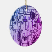 Trendy Fashionista Vogue Kerstdecor Paars Keramisch Ornament (Rechts)