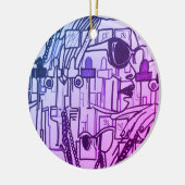 Trendy Fashionista Vogue Kerstdecor Paars Keramisch Ornament (Links)