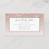 Trendy Faux Blush Roos Gold Glitter Makeup Artist Visitekaartje (Achterkant)