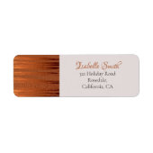 Trendy Faux Copper Distress Metal Wedding RSVP Etiket (Voorkant)
