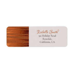 Trendy Faux Copper Distress Metal Wedding RSVP Etiket