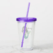 Trendy Faux Foil Latino Mermaid Personalized Girls Acryl Drinkbeker (Achterkant)