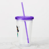 Trendy Faux Foil Latino Mermaid Personalized Girls Acryl Drinkbeker (Links)