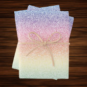 Trendy Faux Glitter Rainbow Ombre Elegant 5x7 Inpakpapier Vel