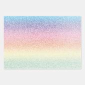 Trendy Faux Glitter Rainbow Ombre Elegant 5x7 Inpakpapier Vel (Voorkant 2)