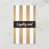 Trendy Faux Gold Black Stripes Beauty Loyalty Kaar (Voorkant)